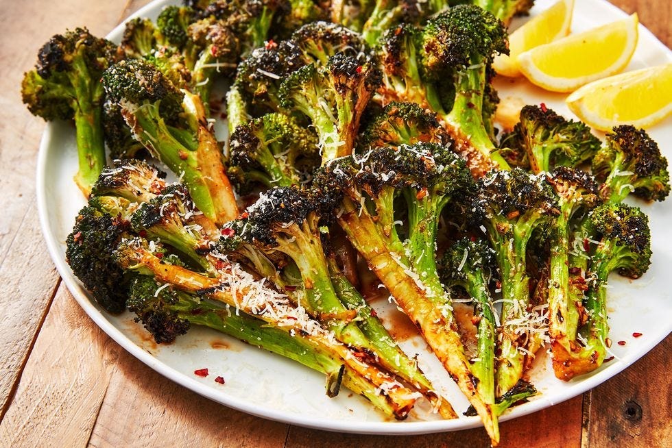 spicy sweet grilled broccoli