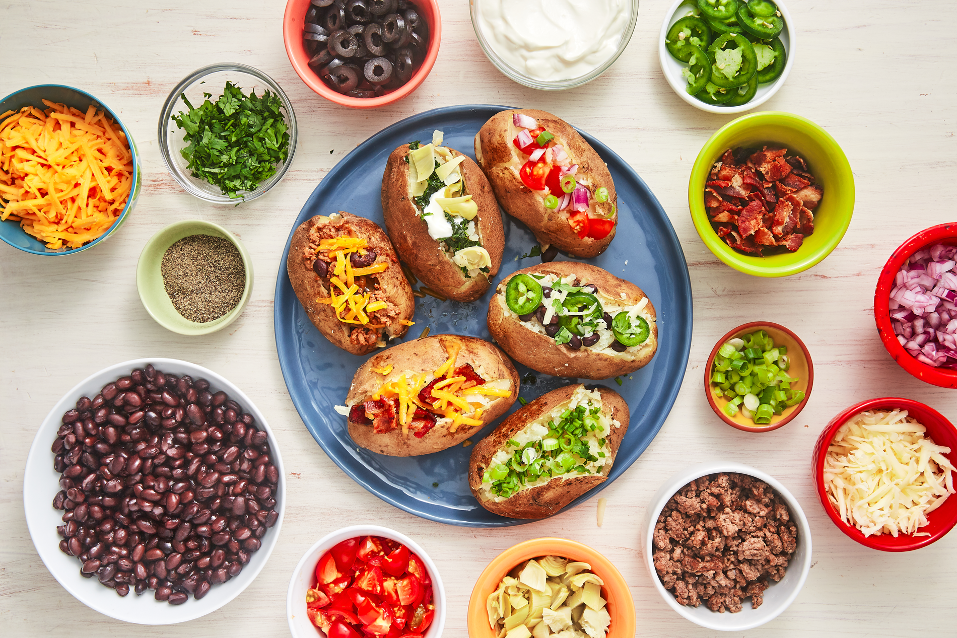 Baked Potato Bar (Toppings, Party Prep + 6 Recipes)