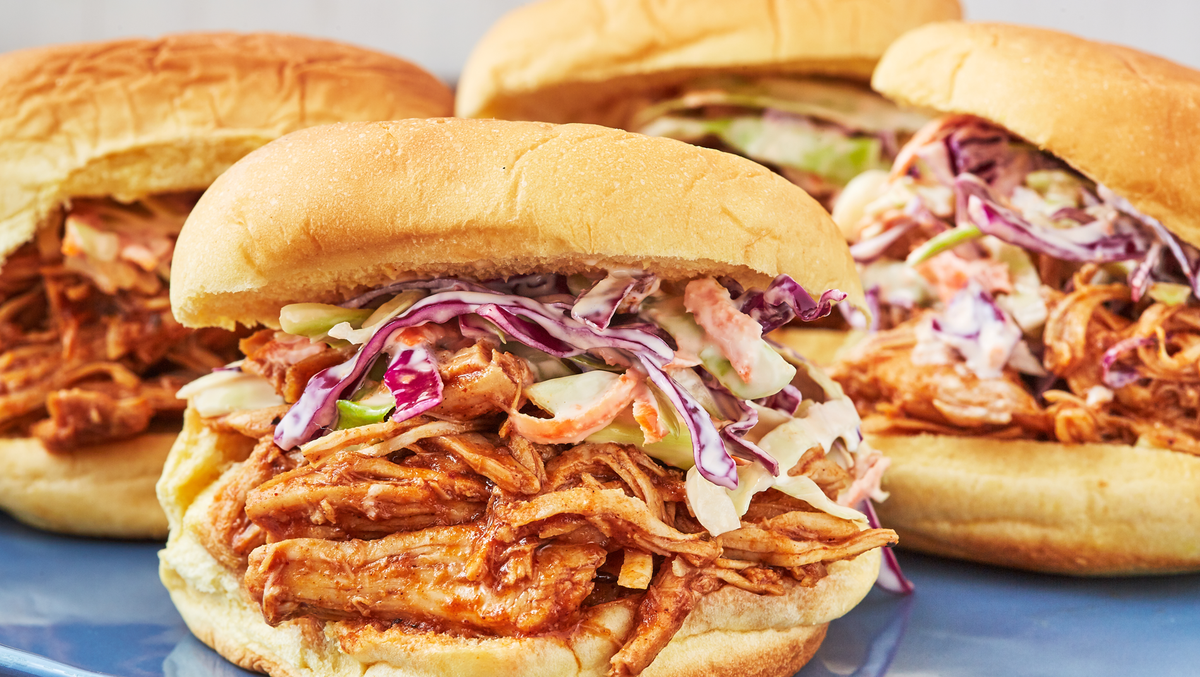 preview for These Brown Sugar BBQ Chicken Sandwiches Let Your Slow Cooker Do All The Work!