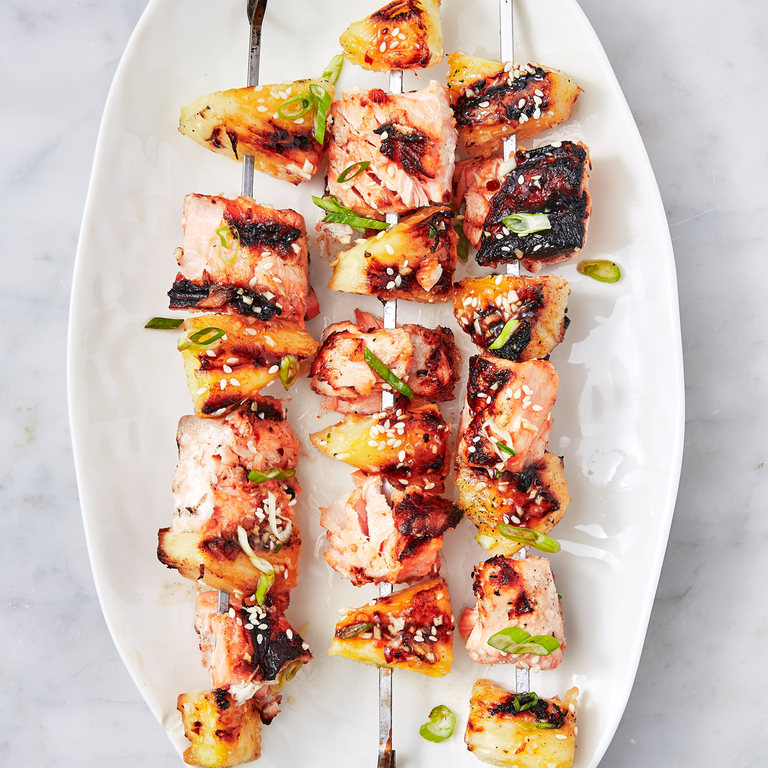 pineapple salmon skewers