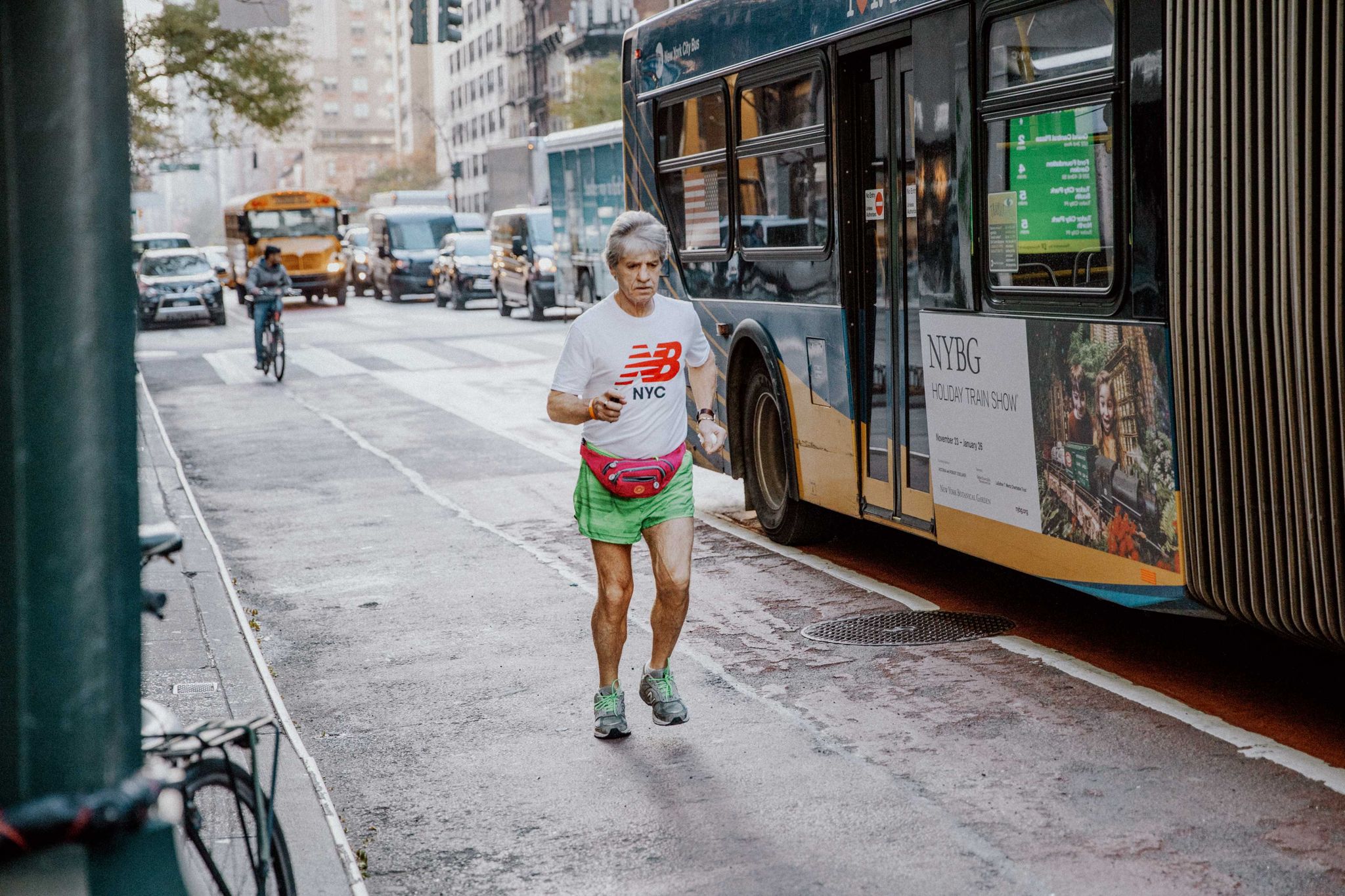 Tom McGrath runs in New York City in December 2019.