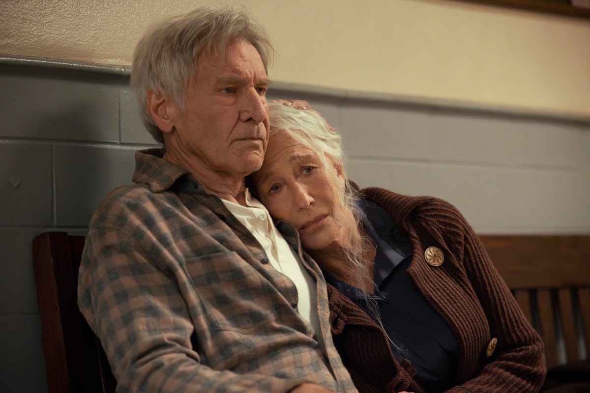 harrison ford as jacob dutton and helen mirren as cara dutton in season 2, episode 7 of 1923 streaming on paramount photo credit lo smithparamount