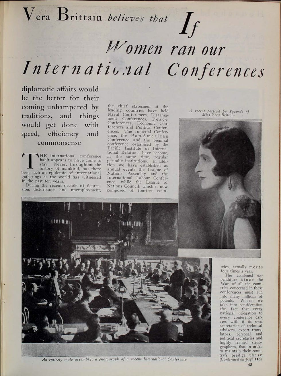 article discussing womens impact on international conferences