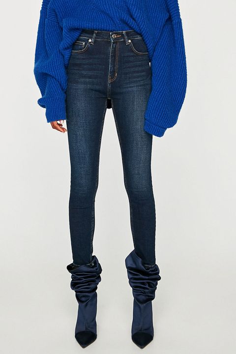 Jeans, Denim, Clothing, Blue, Cobalt blue, Electric blue, Pocket, Waist, Standing, Textile, 