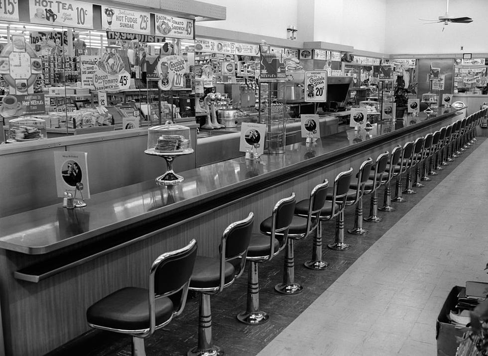 1950s 1960s interior of