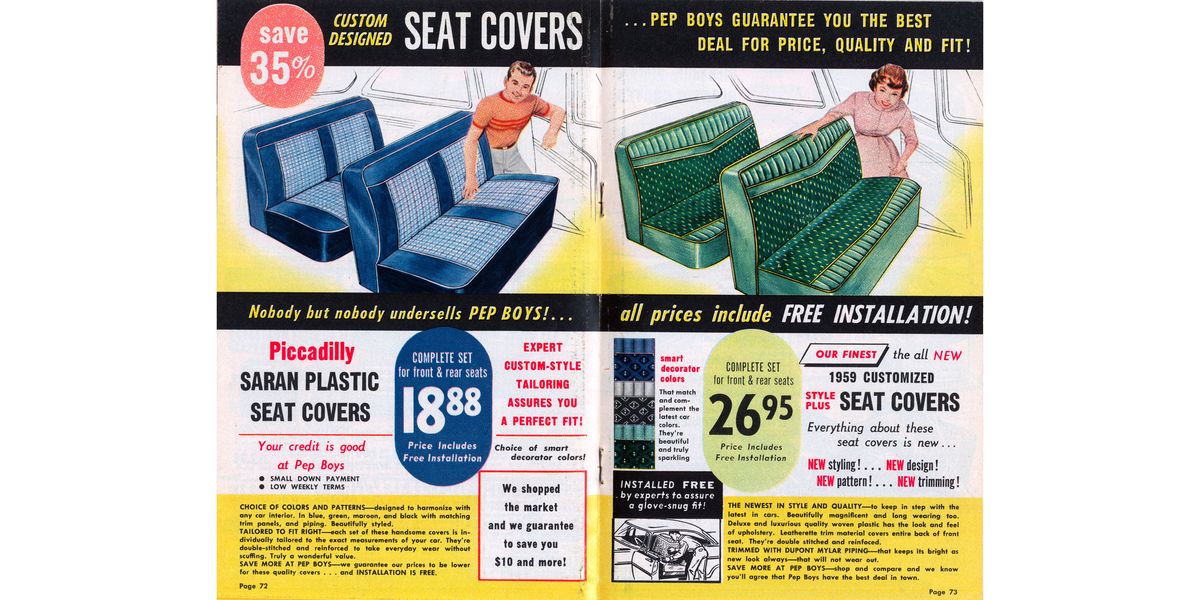 1959 pep boys catalog seat covers