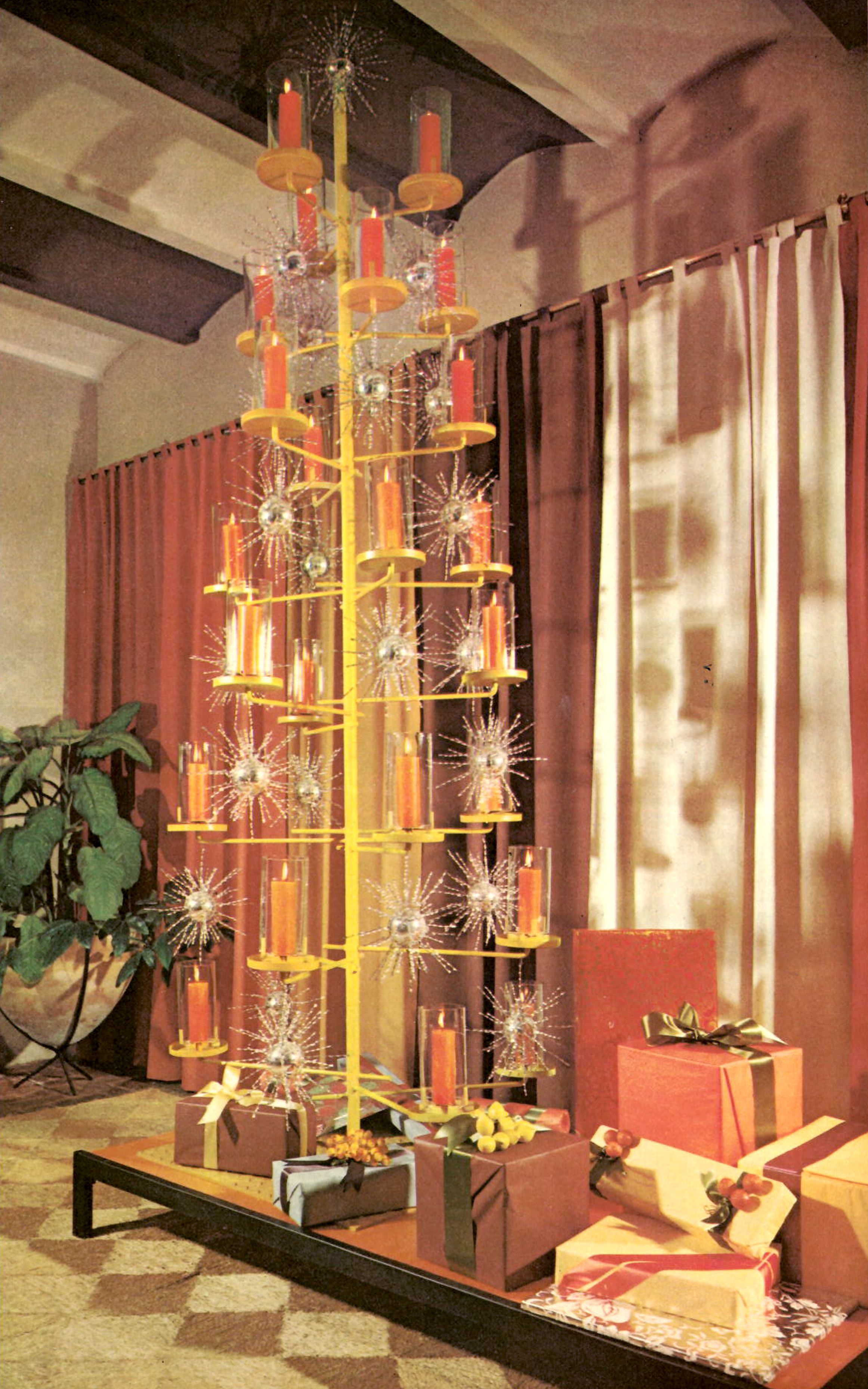 Vintage Golden Wire Mid Century Modern Christmas Tree Decoration