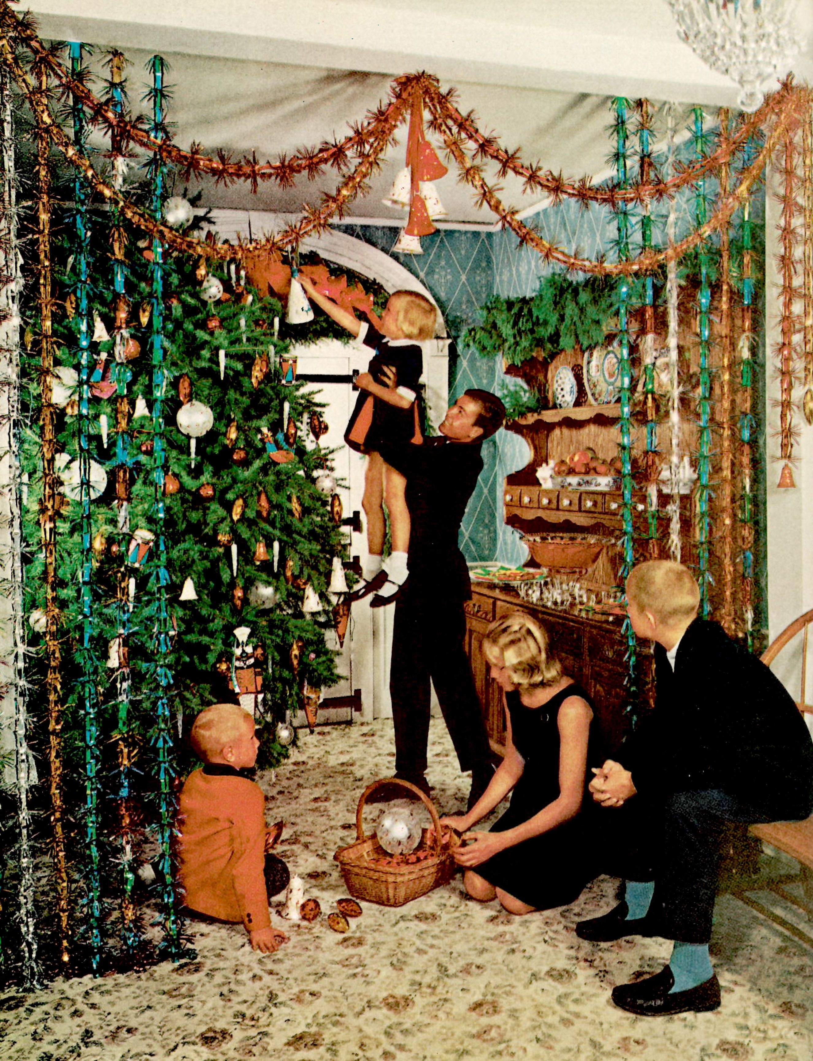 House Beautiful Christmas Decor Through the Years - Vintage