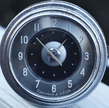 1963 gaz 21 volga dashboard clock   animated