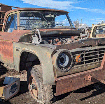 1965 dodge d200 us army pickup in colorado junkyard