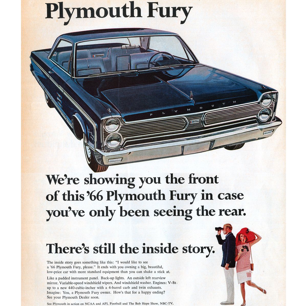 Vintage automobile Print car ad 67 Plymouth Fury Classic Ride Golf game  1966 ad