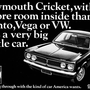 1972 plymouth cricket magazine advertisement