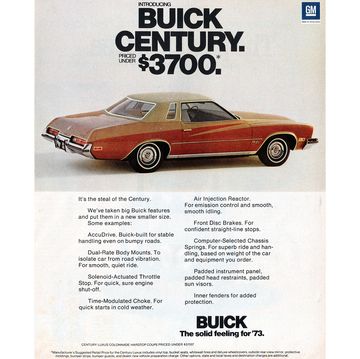 1973 buick century magazine advertisement