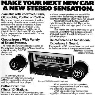 Get Your 1973 GM Car with a New Stereo Sensation from Delco