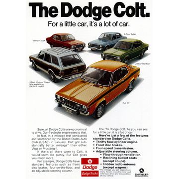 1974 dodge colt magazine advertisement