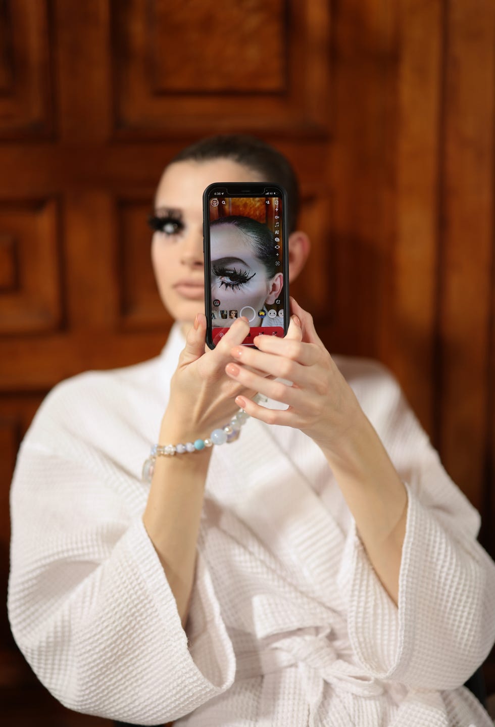 new york, new york february 02 a model poses backstage at the marc jacobs runway 2024 show at the park avenue armory on february 02, 2024 in new york city photo by dimitrios kambourisgetty images for marc jacobs