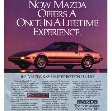 1983 mazda rx7 magazine advertisement