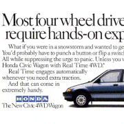 1988 honda civic 4wd wagon magazine advertisement