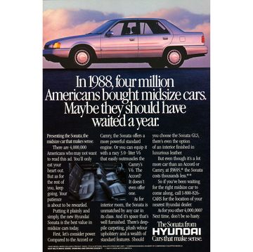 1989 hyundai sonata magazine advertisement