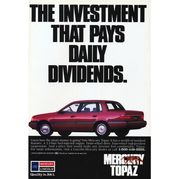 1989 mercury topaz magazine advertisement