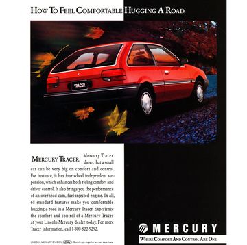 1989 mercury tracer magazine advertisement