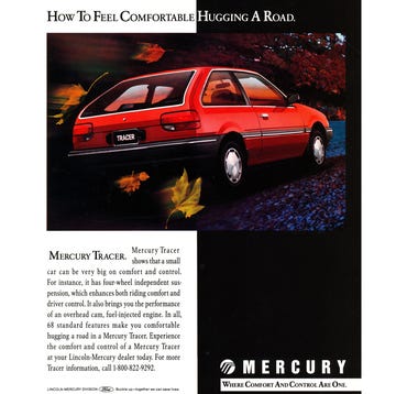 1989 mercury tracer magazine advertisement