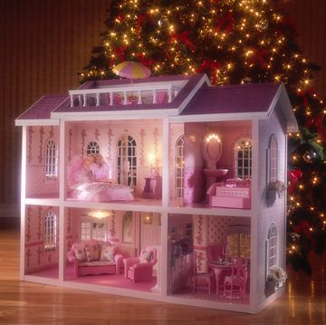 Pink, Dollhouse, Lighting, Toy, Christmas, Christmas decoration, Christmas ornament, House, Ornament, Tree, 