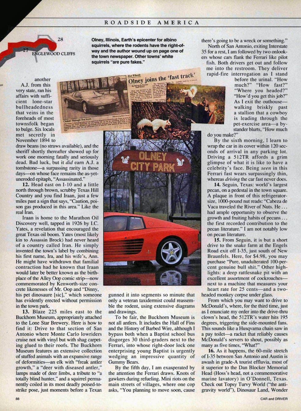 car and driver, august 1992 roadside america, page 5