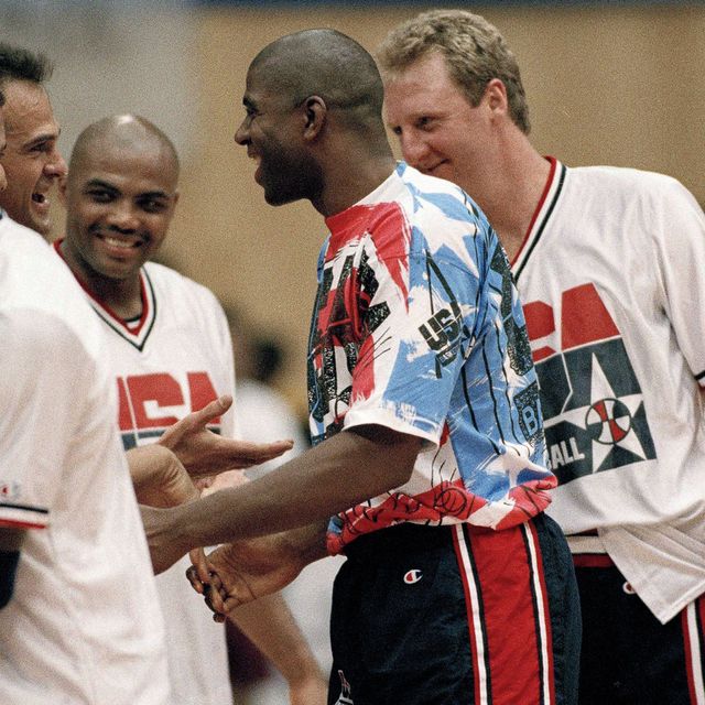 Michael Jordan, Larry Bird and Magic Johnson on the same team