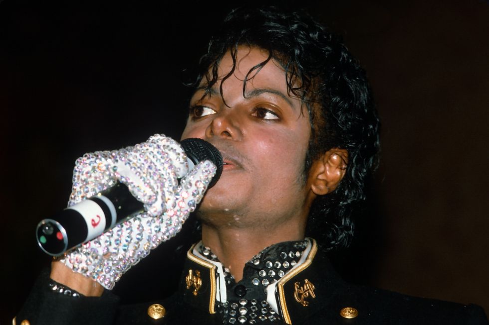 February 7, 1984 at the New York Metropolitan Museum of Natural History in New York City. This event is taking place 11 days after he suffered hair and scalp burns filming a Pepsi Cola commercial.