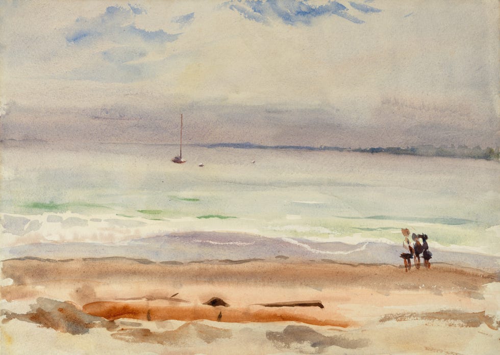 Watercolor beach scene
