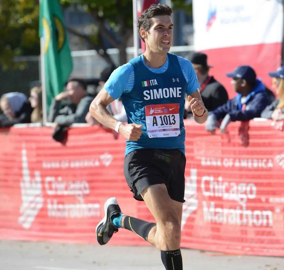 a man running on a street