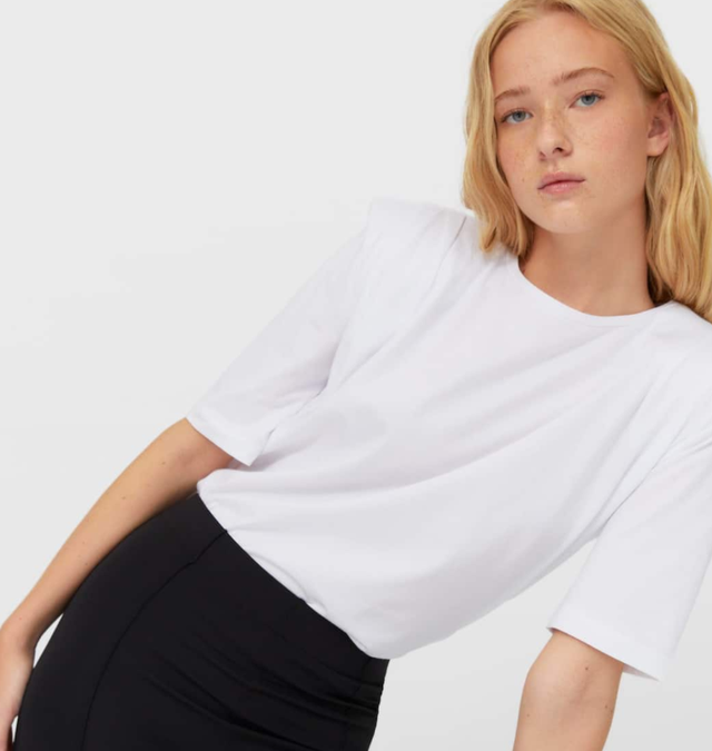 Camiseta basica blanca stradivarius online