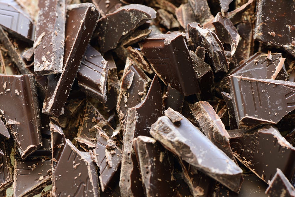 crushed pieces of dark chocolate