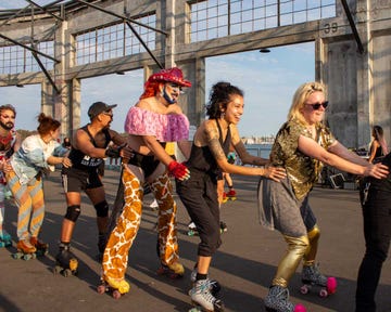 roller skaters at township commons