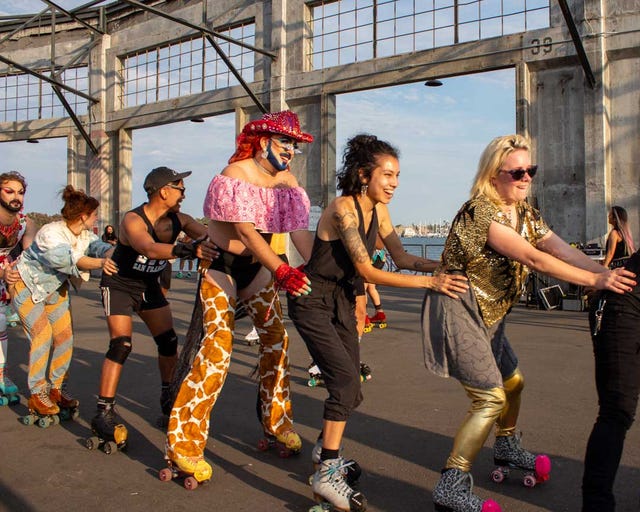 roller skaters at township commons