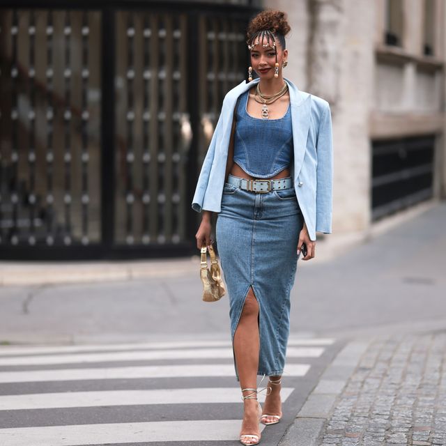 Blue Denim High Waist Midi Skirt (Beautiful)  Denim dress outfit, Fashion  outfits, Skirt fashion