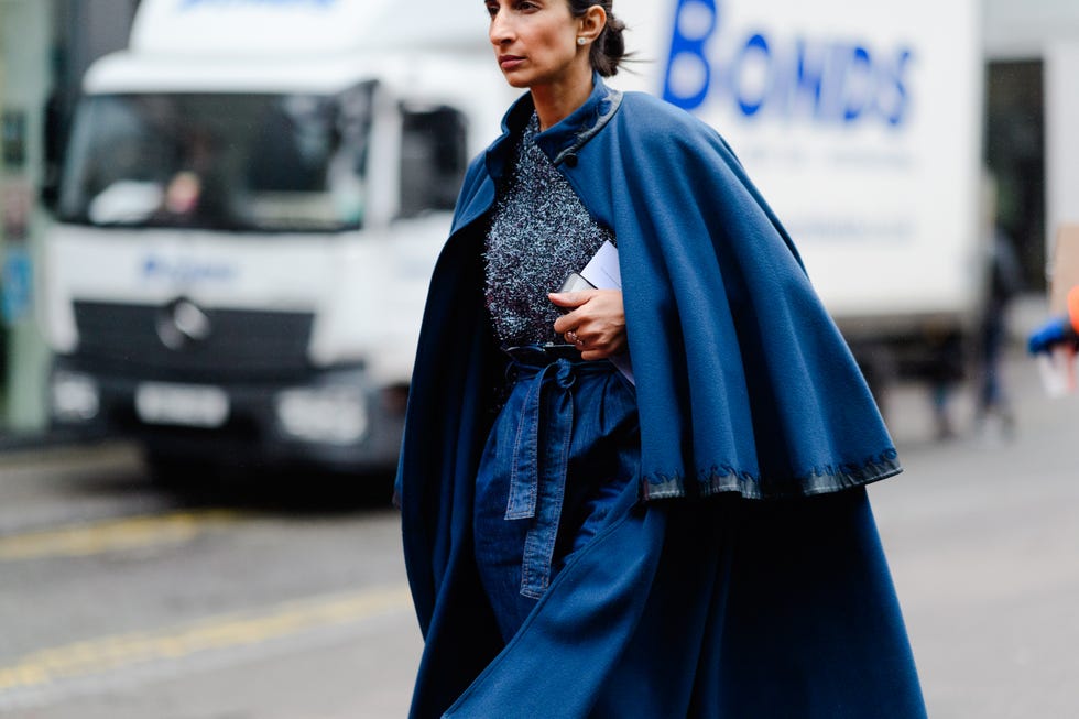 Clothing, Cobalt blue, Blue, Street fashion, Fashion, Outerwear, Electric blue, Haute couture, Dress, Fashion design, 