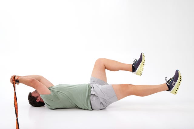 a person lying on a rope