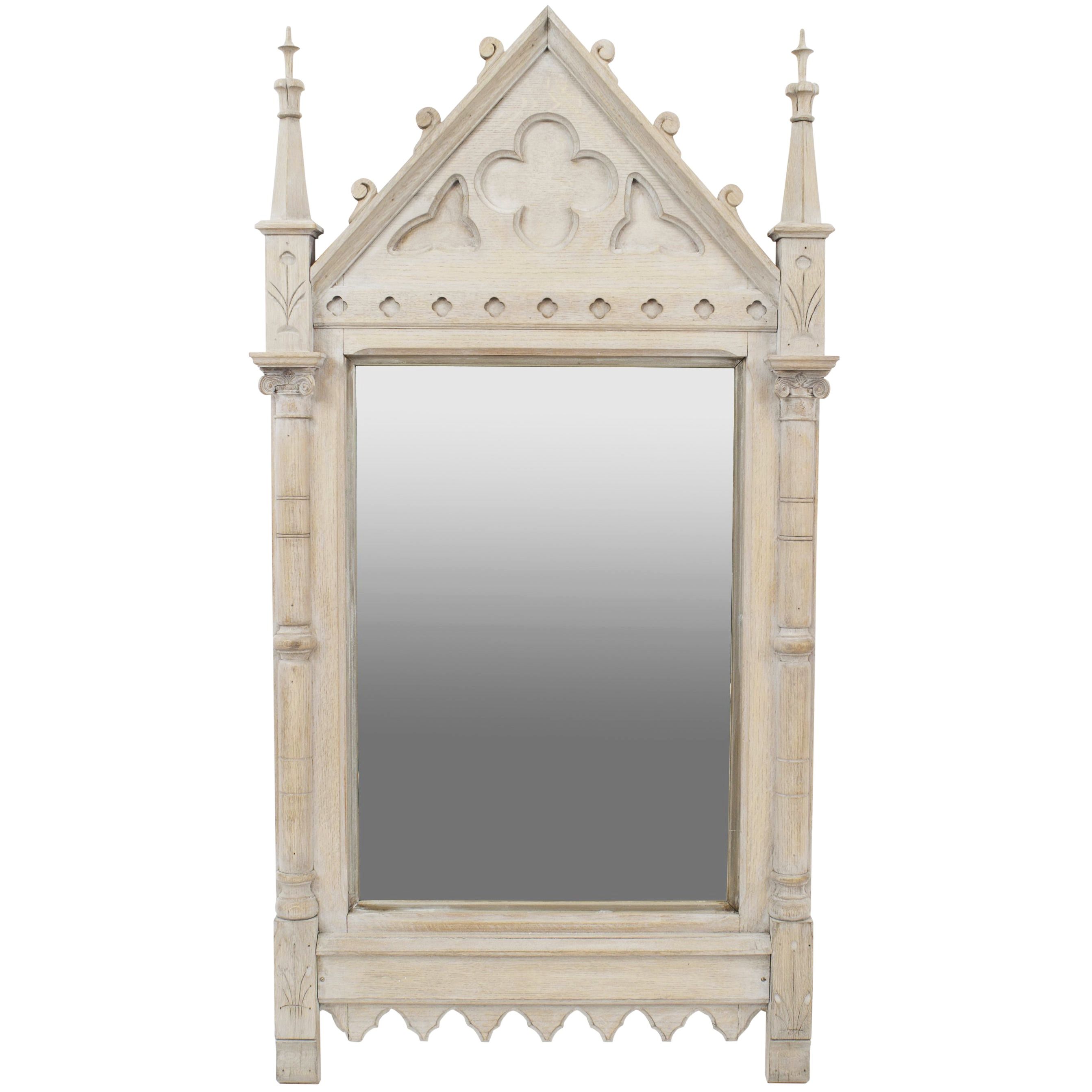 1stdibs gothic revival oak mirror