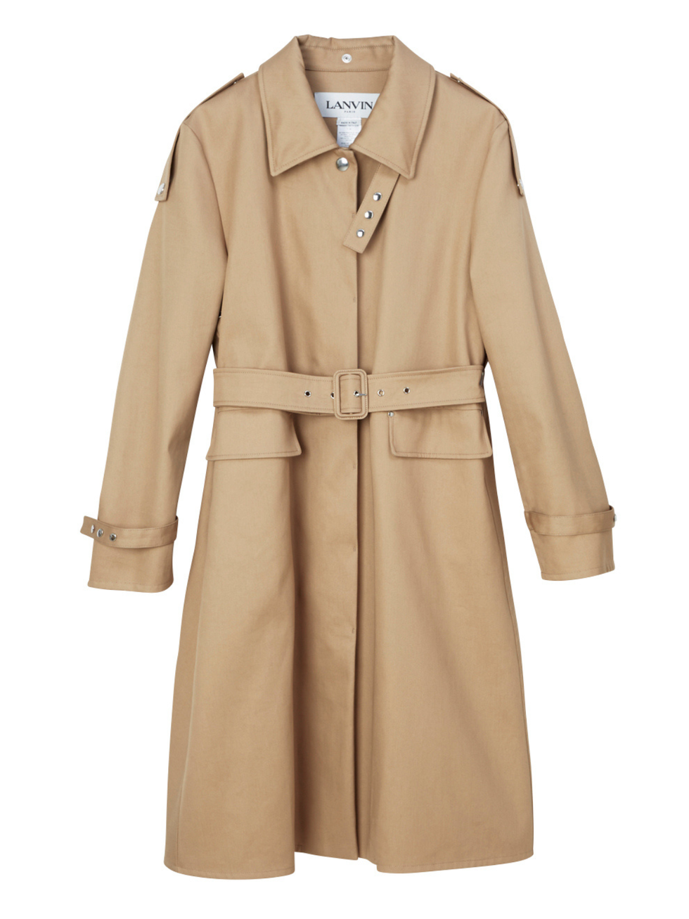 a brown trench coat
