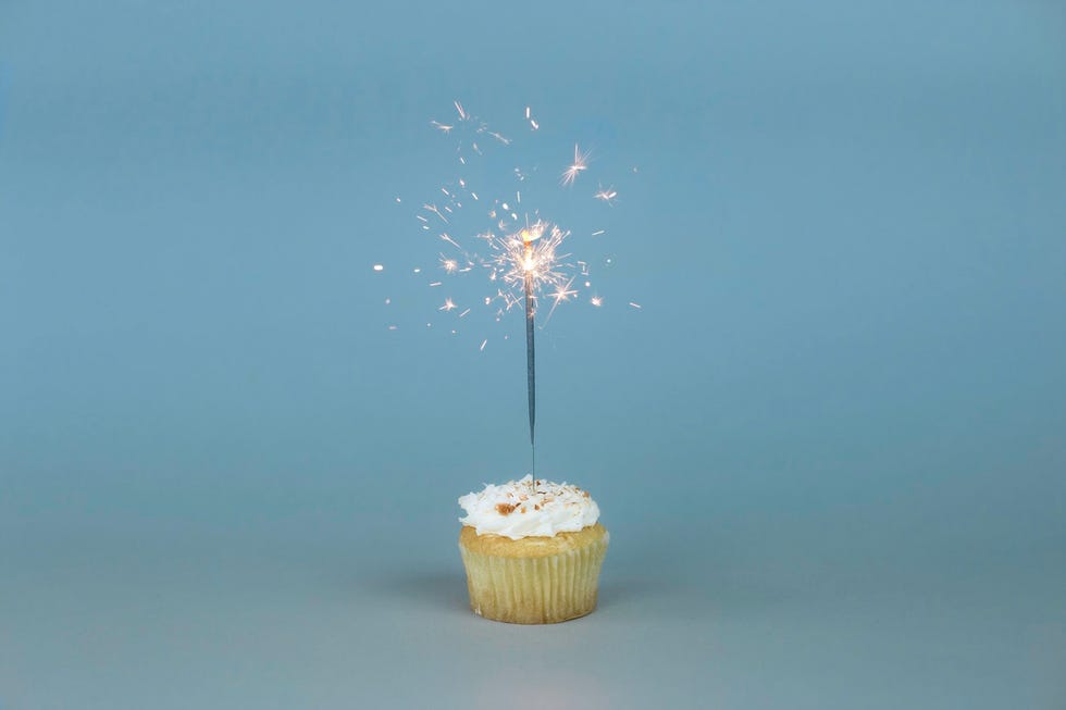 Sparkler, Yellow, Sky, Cake, Dessert, Cupcake, Baked goods, Buttercream, Icing, 