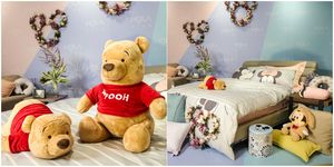 Stuffed toy, Teddy bear, Plush, Toy, Room, Bed sheet, Furniture, Textile, Interior design, Bedroom, 