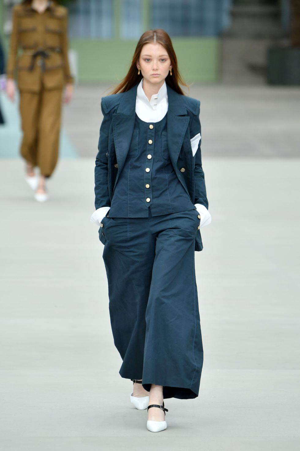 Chanel 2020 Long Sleeve Button-Up Top - Blue Tops, Clothing