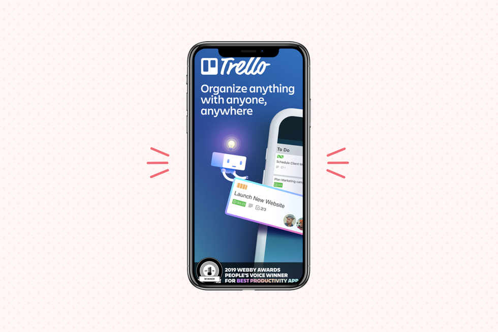 trello app displayed on iphone