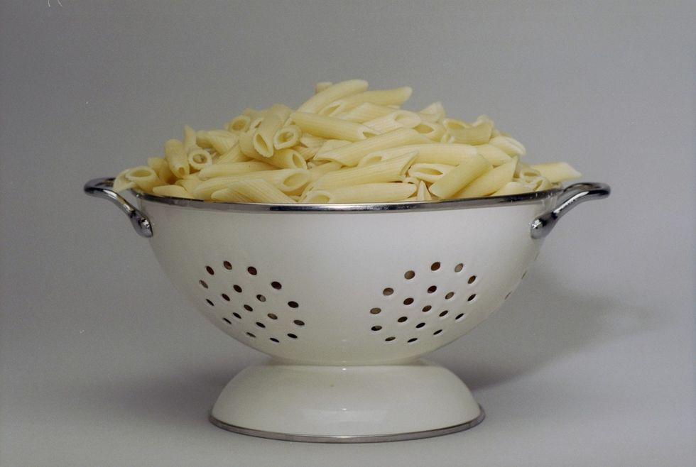 united states   december 28  pasta in a colander  photo by thomas monasterny daily news archive via getty images