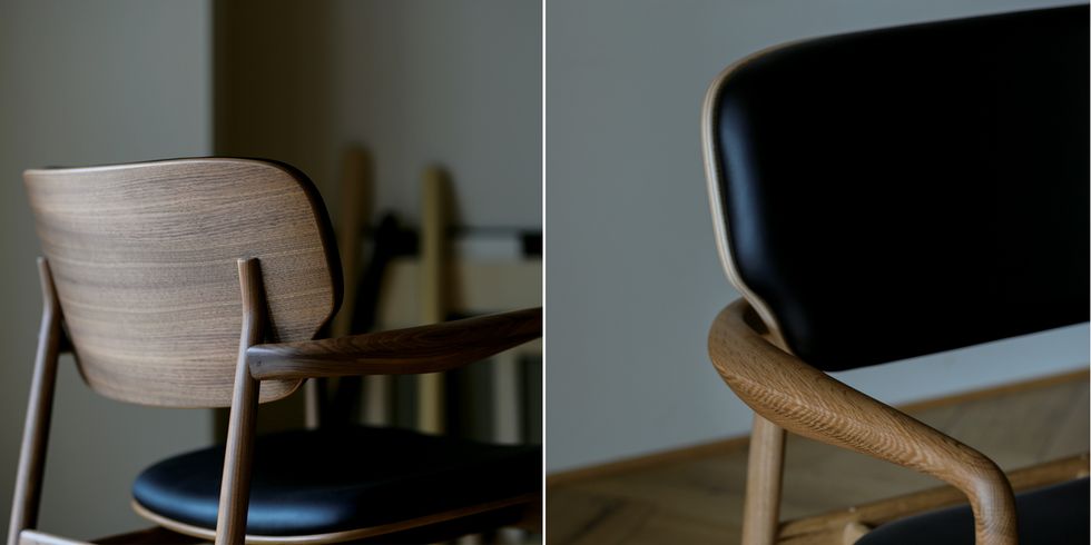 Brown, Product, Furniture, Chair, Line, Hardwood, Material property, Design, Armrest, Still life photography, 