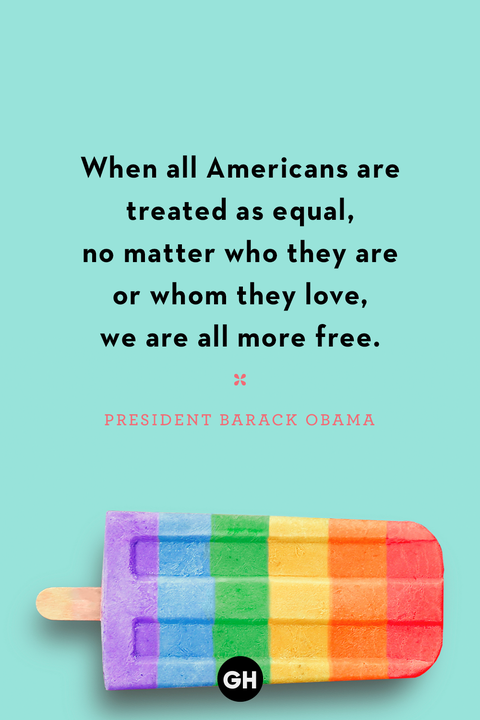 pride month quote on teal background