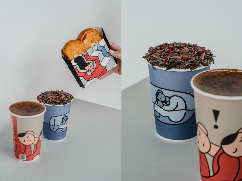 cafen與日本插畫家unpis跨海合作！限定版咖啡杯、吐司盒搭配全新蜷尾家巧克力斑紋吐司太可愛