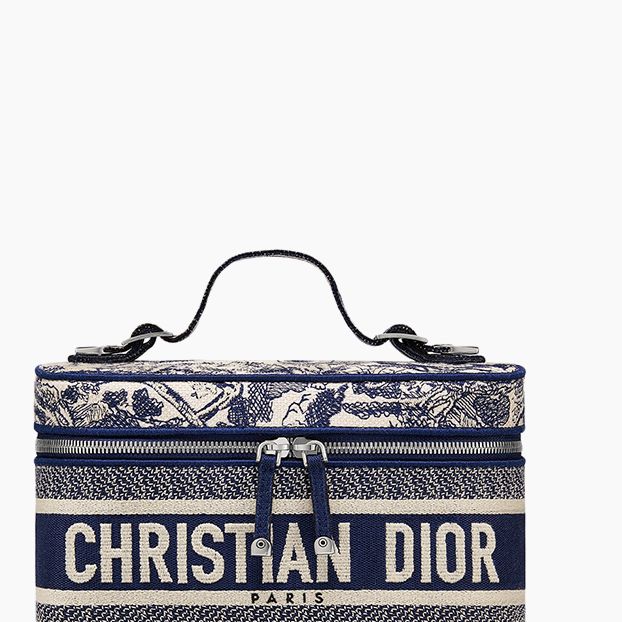 Christian Dior Red Square Makeup Pouch With Gold Hardware Cosmetic Bag